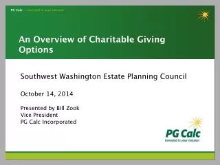 An Overview of Charitable Giving Options
