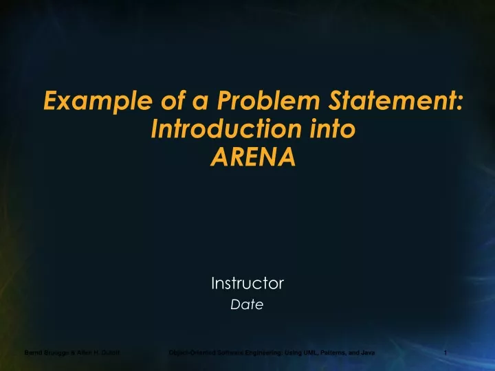 ex ample of a problem statement introduction into arena