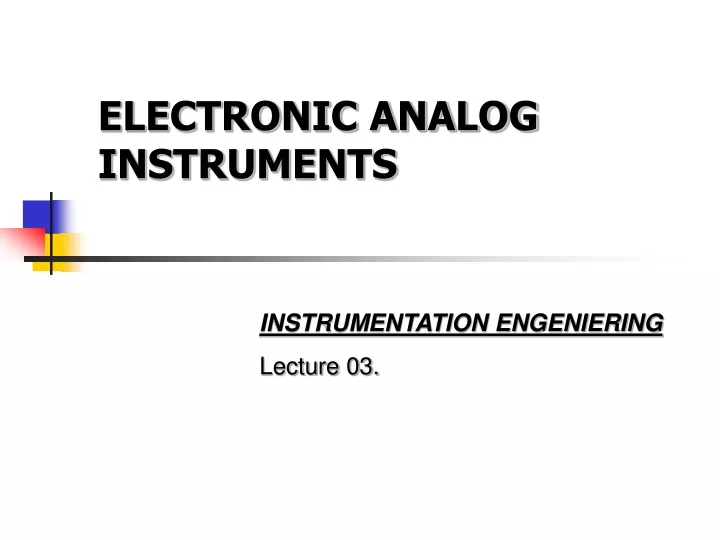 electronic analog instruments