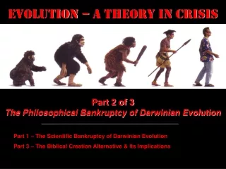 Evolution – a Theory in Crisis