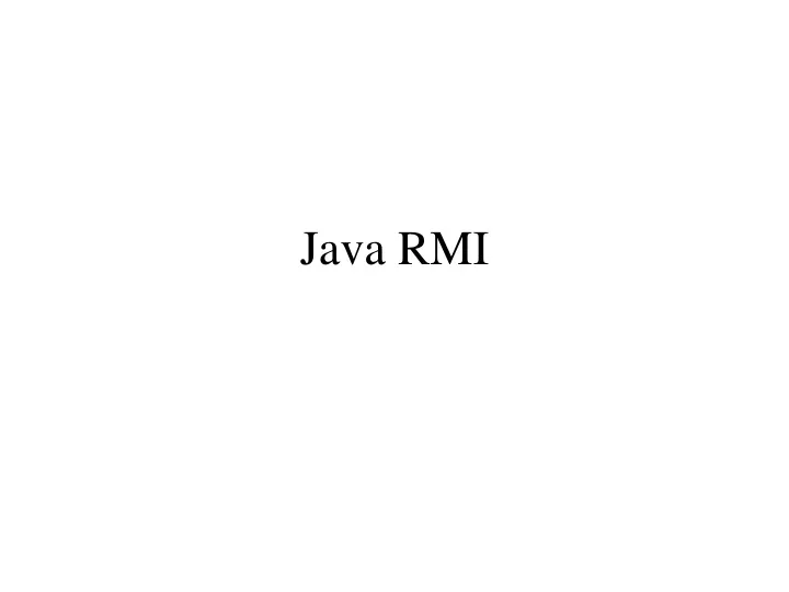 java rmi