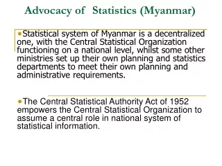 Advocacy of  Statistics (Myanmar)