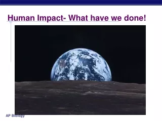 Human Impact- What have we done!