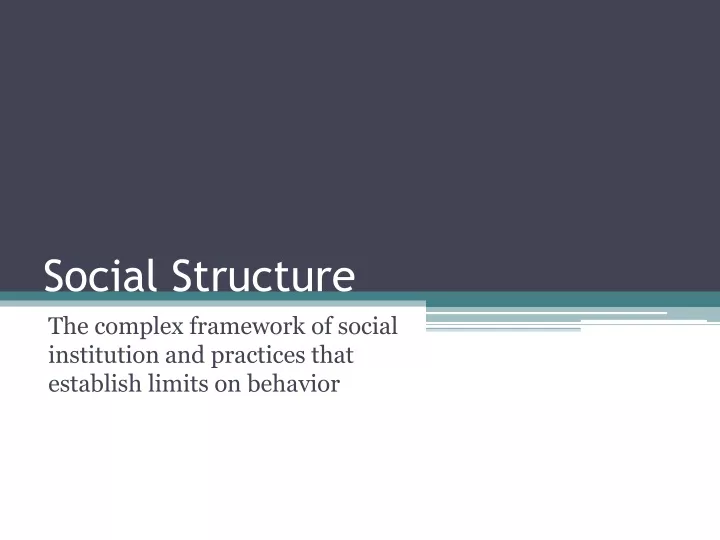 social structure