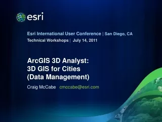 ArcGIS 3D Analyst:  3D GIS for Cities (Data Management)