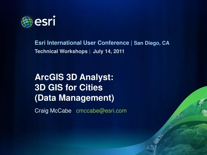 arcgis 3d analyst 3d gis for cities data management