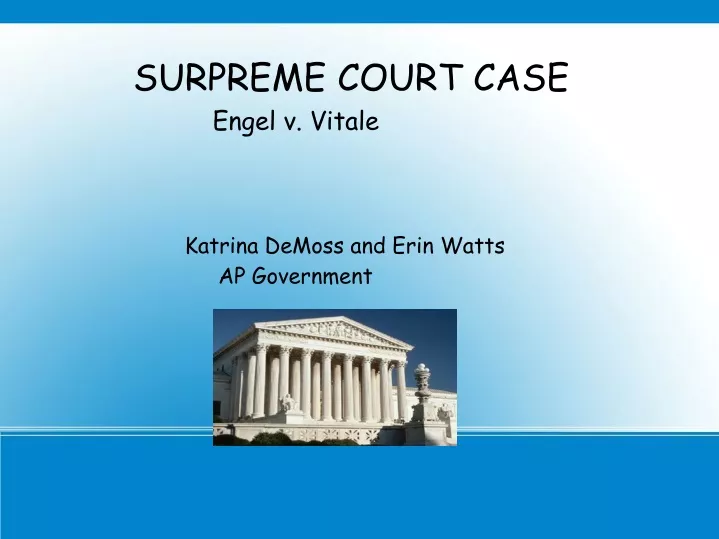 surpreme court case engel v vitale katrina demoss