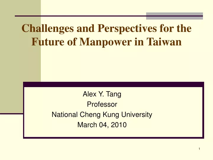 challenges and perspectives for the future of manpower in taiwan