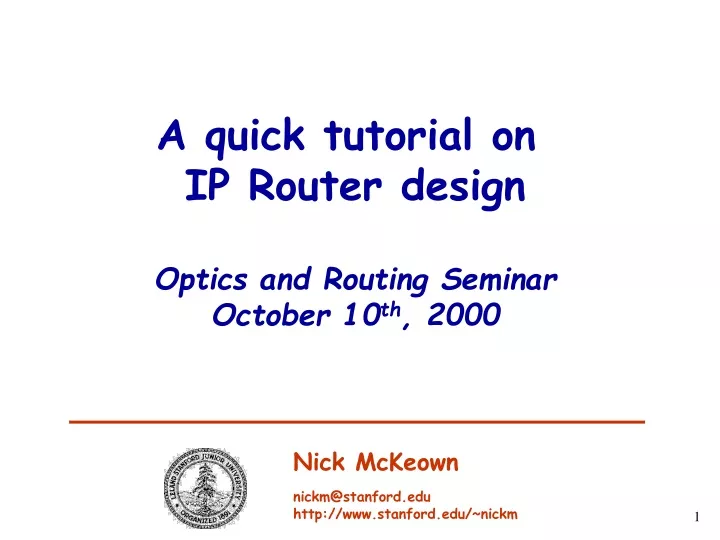 a quick tutorial on ip router design optics