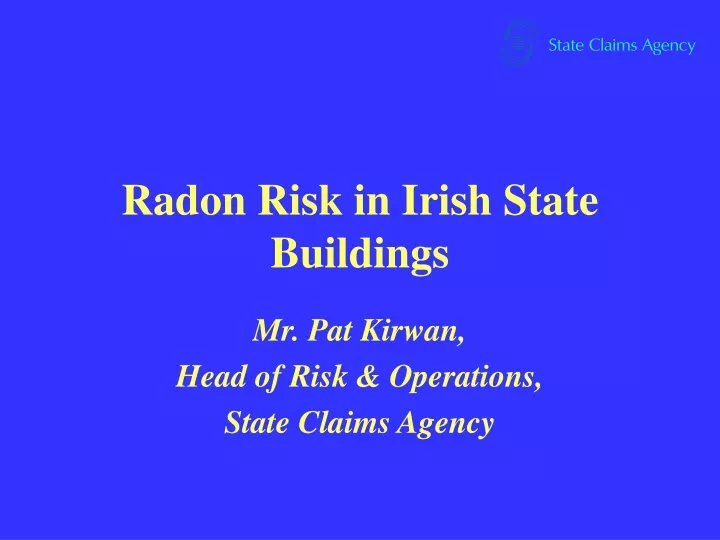 radon r isk in irish state buildings