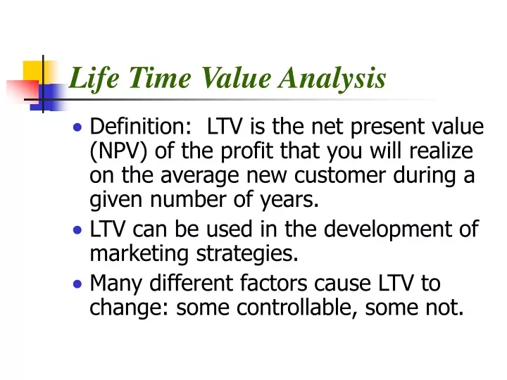life time value analysis