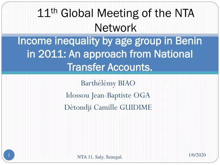 income inequality by age group in benin in 2011 an approach from national transfer accounts