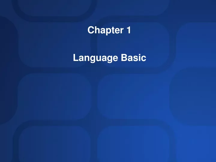 chapter 1 language basic