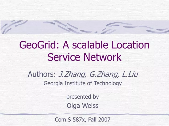 geogrid a scalable location service network
