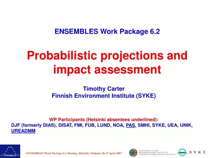 ensembles work package 6 2 probabilistic