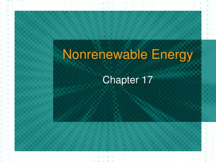 nonrenewable energy