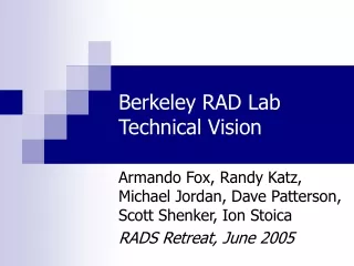 Berkeley RAD Lab Technical Vision