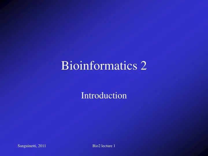 bioinformatics 2