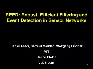 REED: Robust, Efficient Filtering and Event Detection in Sensor Networks