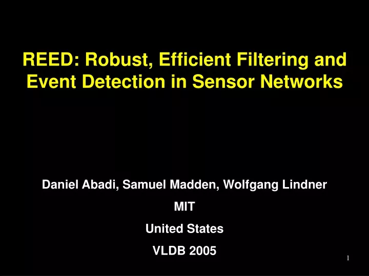 reed robust efficient filtering and event