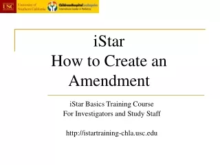 iStar How to Create an Amendment