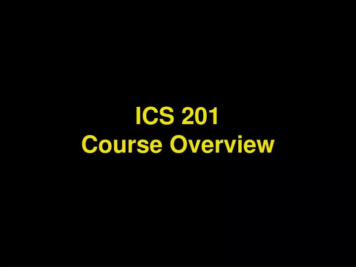 ics 201 course overview