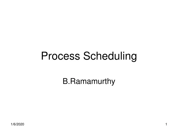 process scheduling