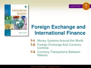 Foreign Exchange and International Finance