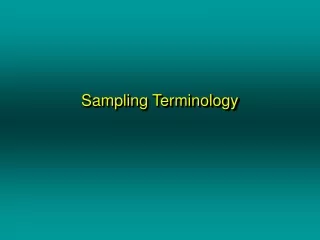 Sampling Terminology