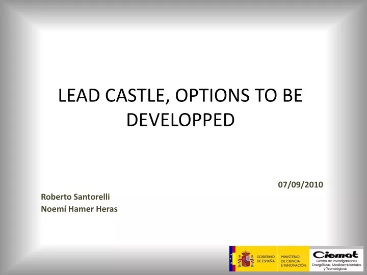 lead castle options to be developped