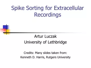 Spike Sorting for Extracellular Recordings