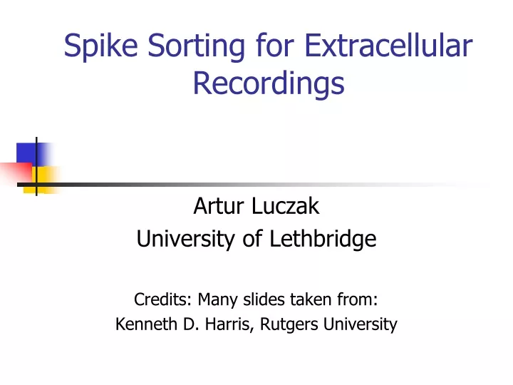 spike sorting for extracellular recordings