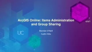 ArcGIS Online: Items Administration and Group Sharing