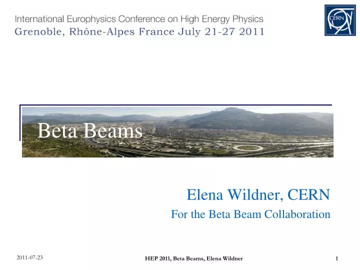 elena wildner cern for the beta beam collaboration