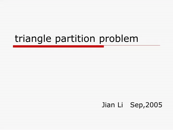 triangle partition problem