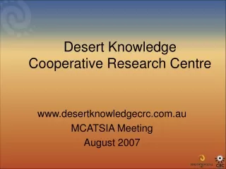 Desert Knowledge Cooperative Research Centre
