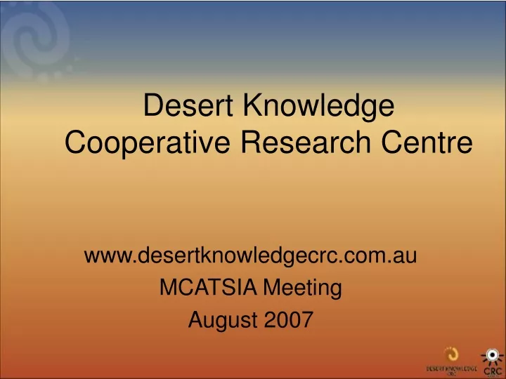 desert knowledge cooperative research centre