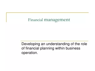 Financial  management