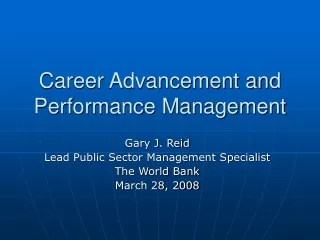 Career Advancement and Performance Management