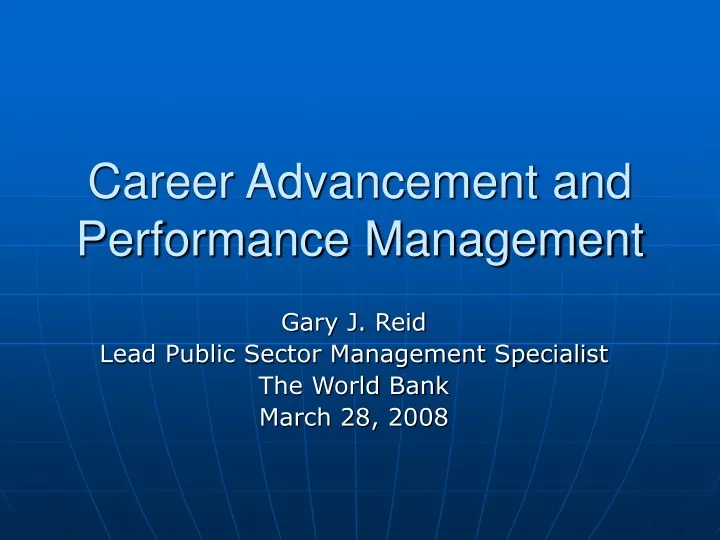 career advancement and performance management