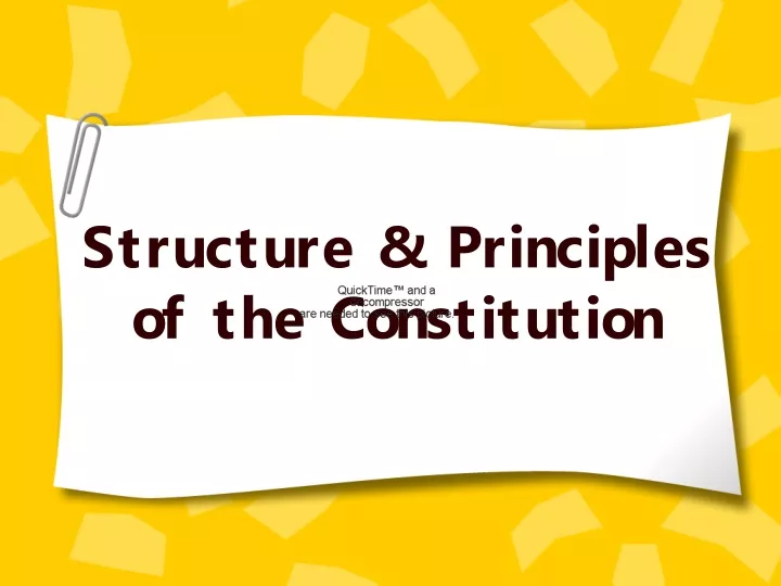 structure principles of the constitution