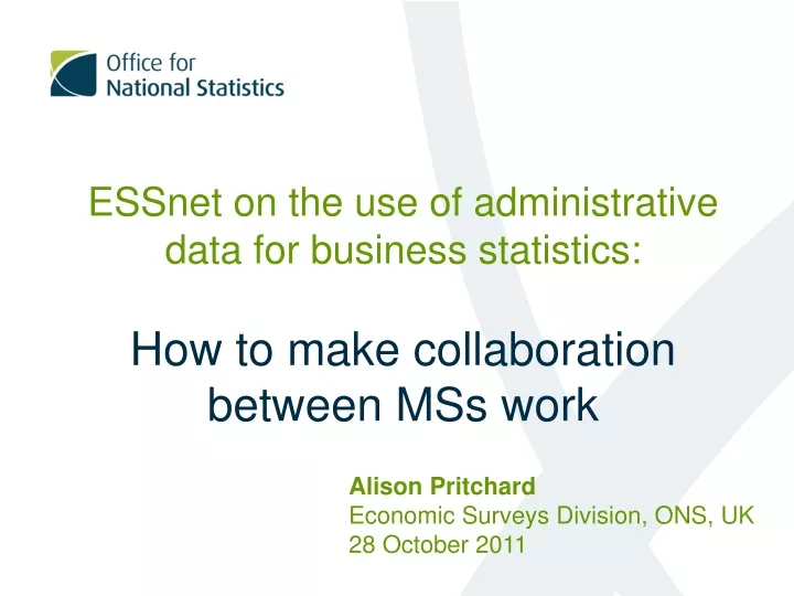 essnet on the use of administrative data
