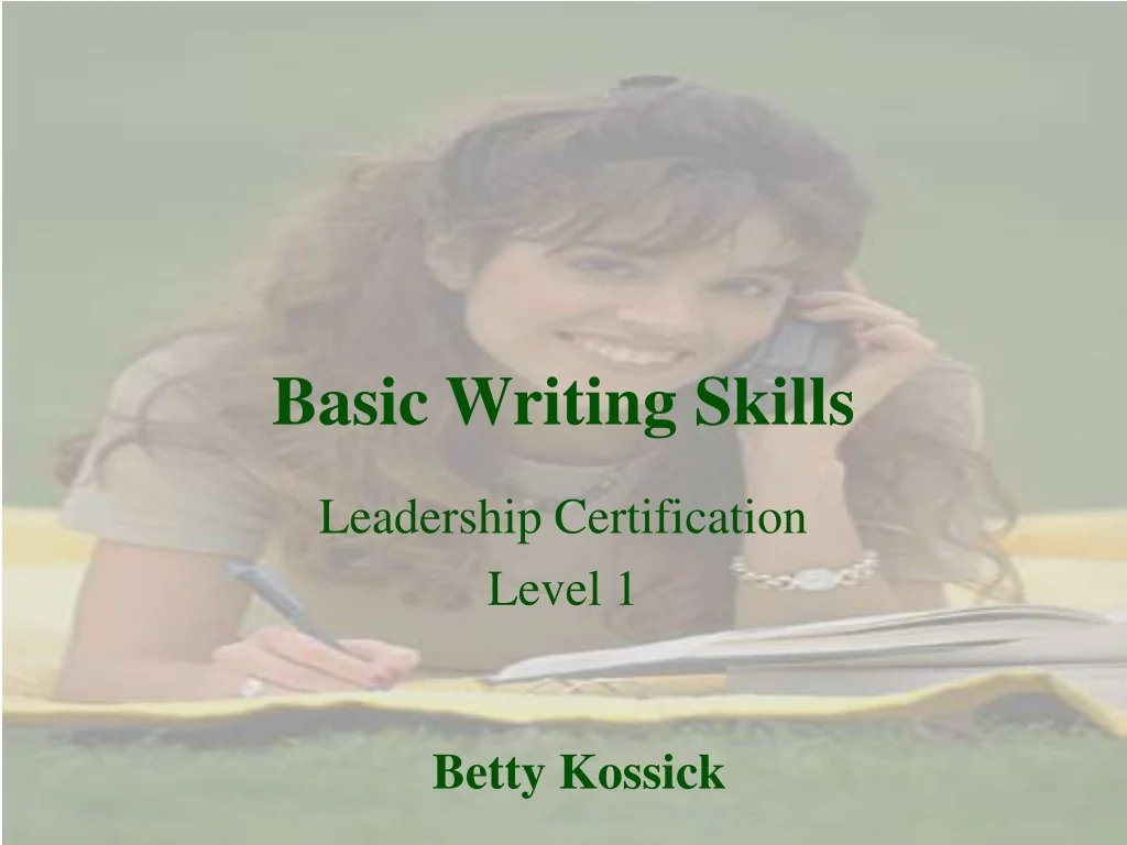 PPT - Basic Writing Skills PowerPoint Presentation, free download - ID ...