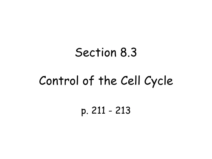 section 8 3 control of the cell cycle
