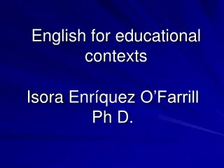 English for educational contexts