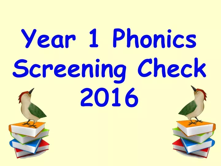 year 1 phonics screening check 2016