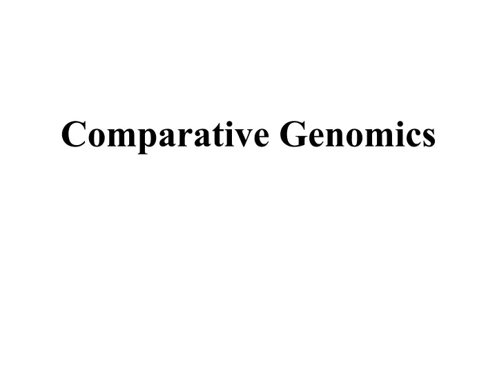 comparative genomics