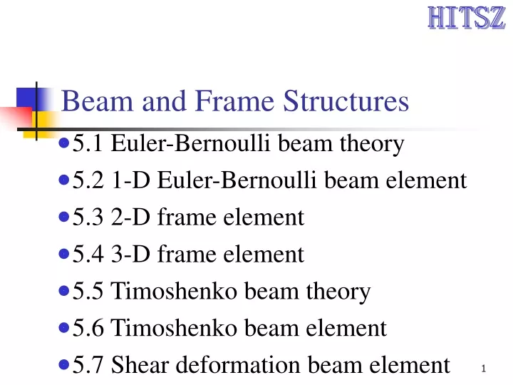 beam and frame structures