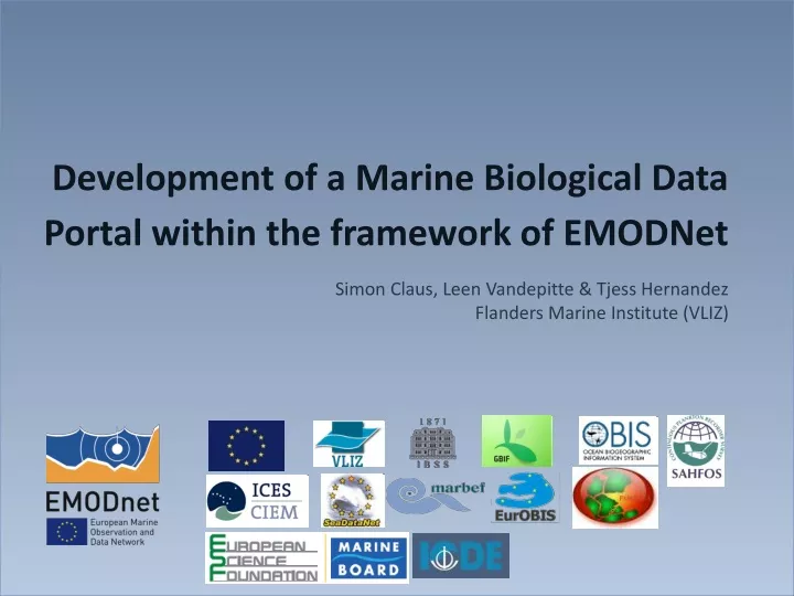 development of a marine biological data portal within the framework of emodnet