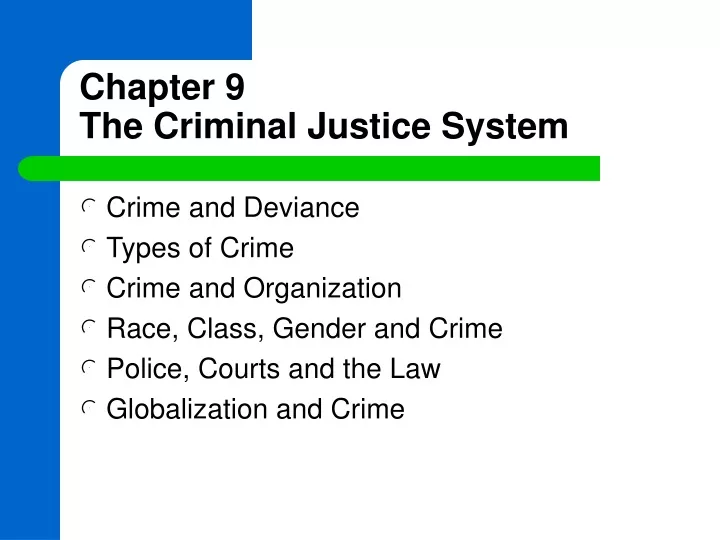chapter 9 the criminal justice system